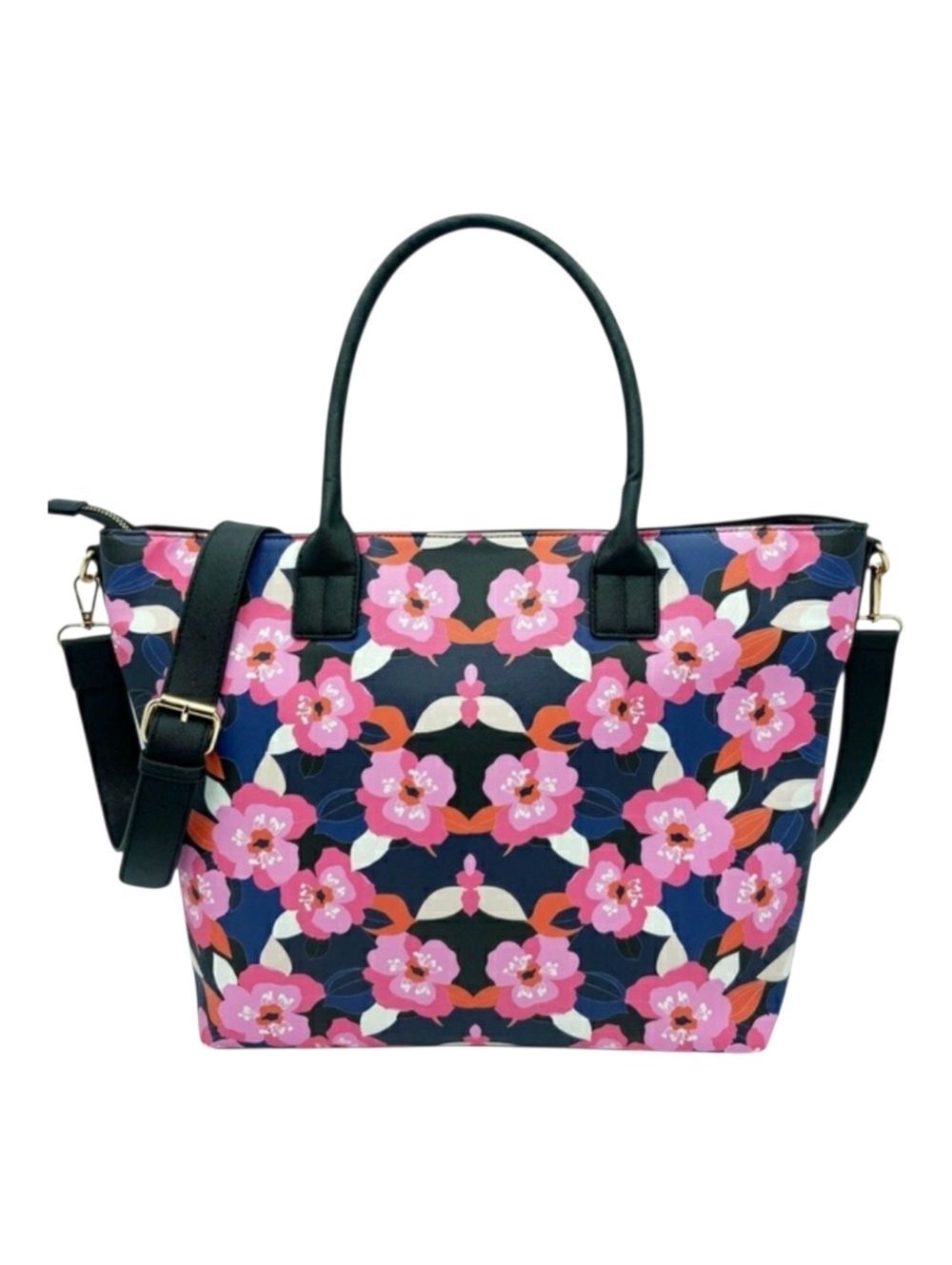 Trina Turk Navy Tote w/ Pink Floral Print & Wallet Set - All Over Narcissus NWT! - Picture 5 of 14